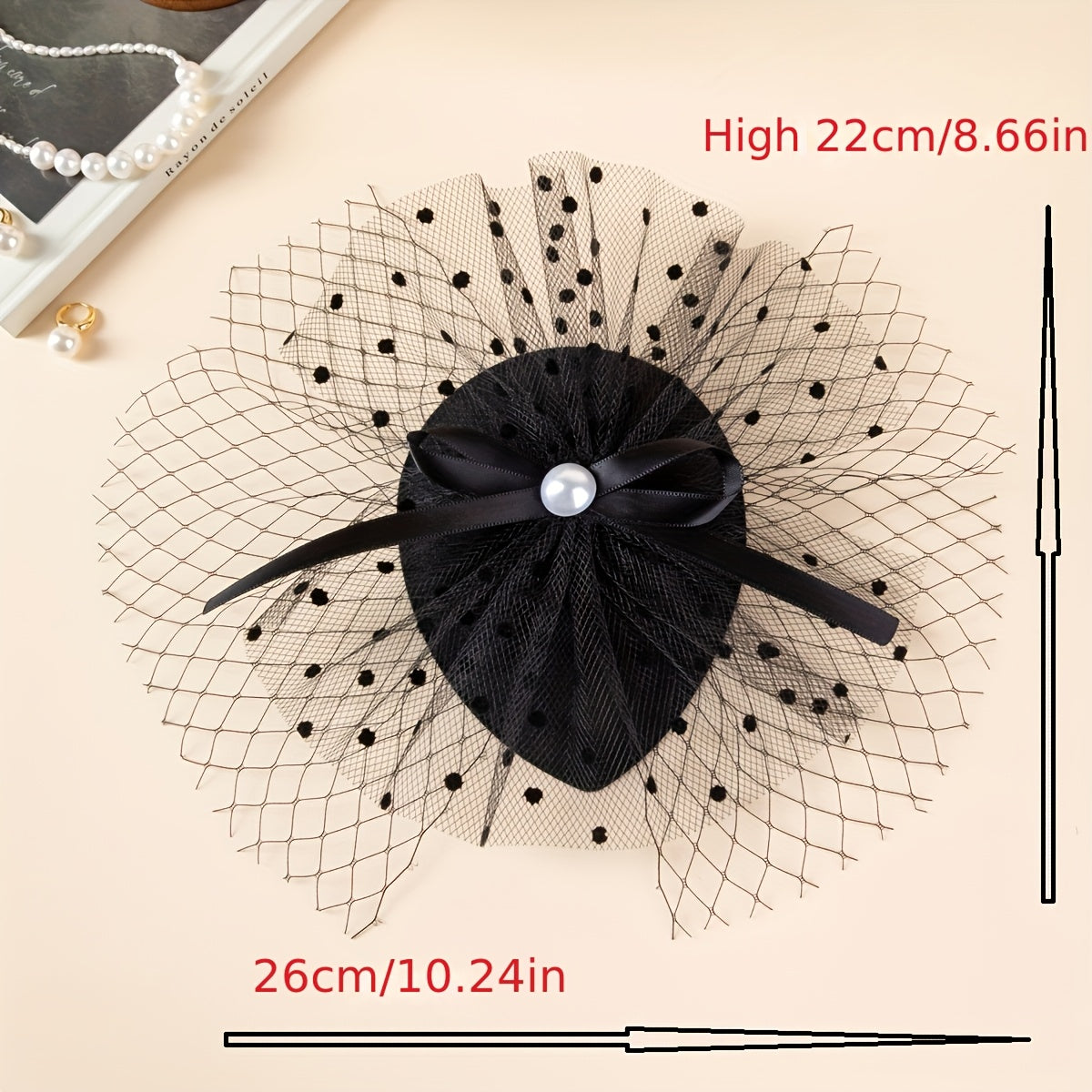 1pc Elegant Women'S Fascinator Headband - Polyester Mesh Flower Veil with Feather Detail for Cosplay, Bridal, Wedding, Tea Party, Church Hat Accessory, Derby Racing - Birthday Gift, Carnival/Mardi Gras/Masquerade