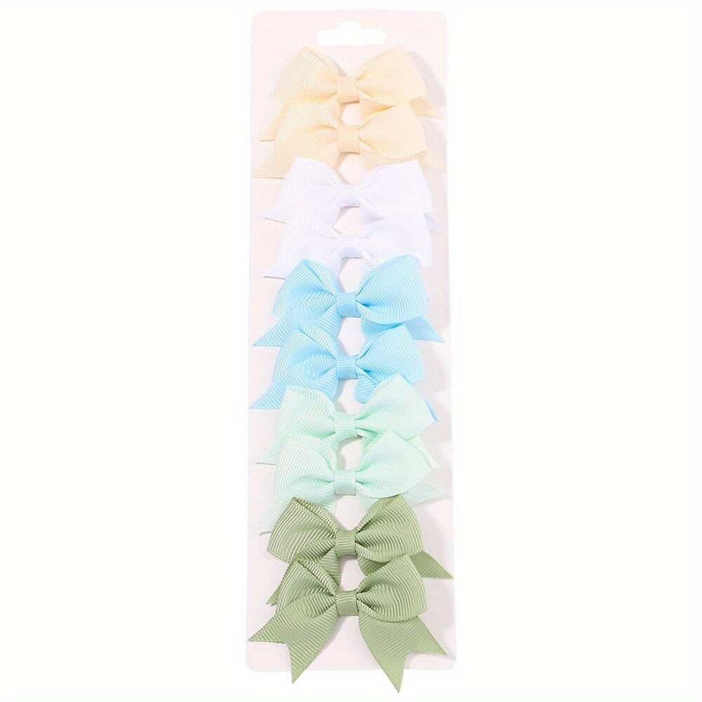 10pcs Adorable Baby Girls Bow Hair Clips - Perfect For Stylish Headwear, Ideal choice for Gifts