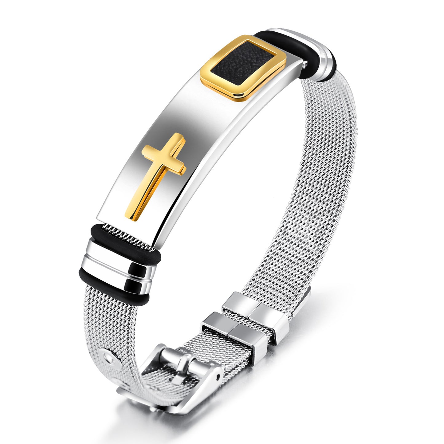 New Cross Titanium Steel Personality Men's Personality Bracelet Glossy Jewelry Popular Fashion Stainless Steel Bracelet