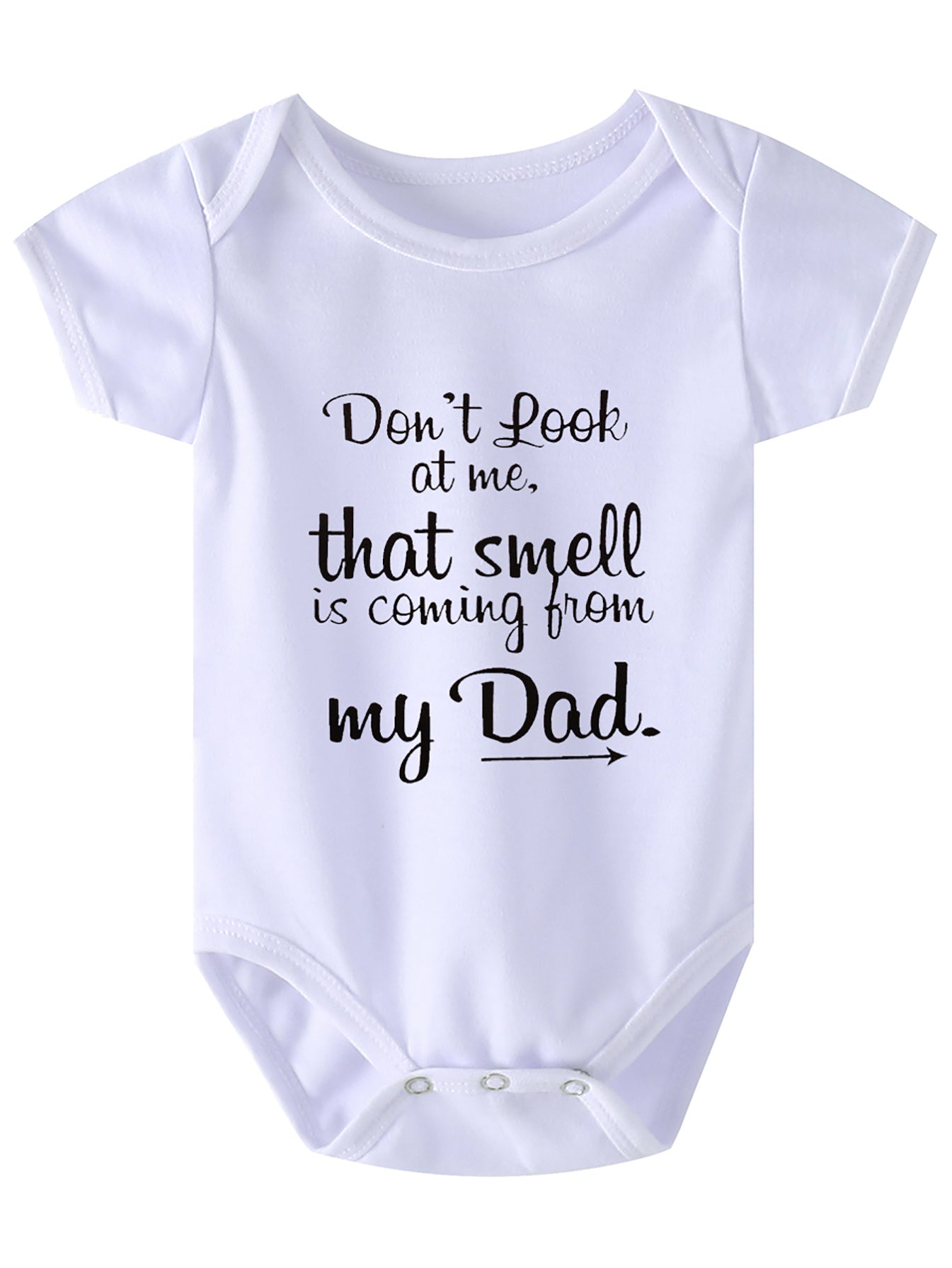 Girls Cute Letter Print Short Sleeve Onesie Clothes ''don't Look At Me'' Pregnancy Announcement Romper