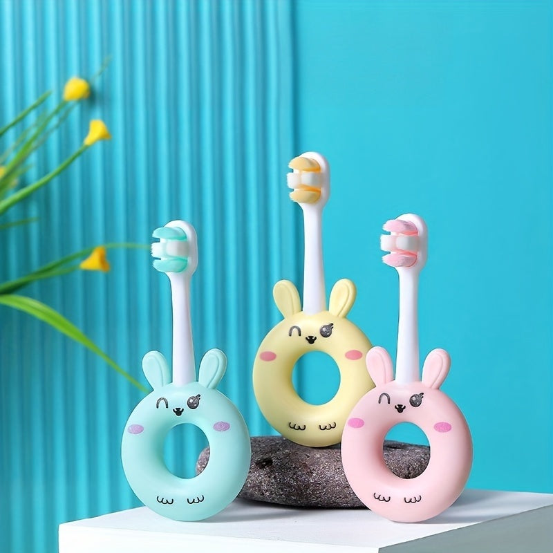 [Soft Silicone Toothbrush] Super Soft Silicone Baby Toothbrush For Toddlers 0-3 Years | Cute Cartoon Design, Gentle Cleaning For Sensitive Teeth