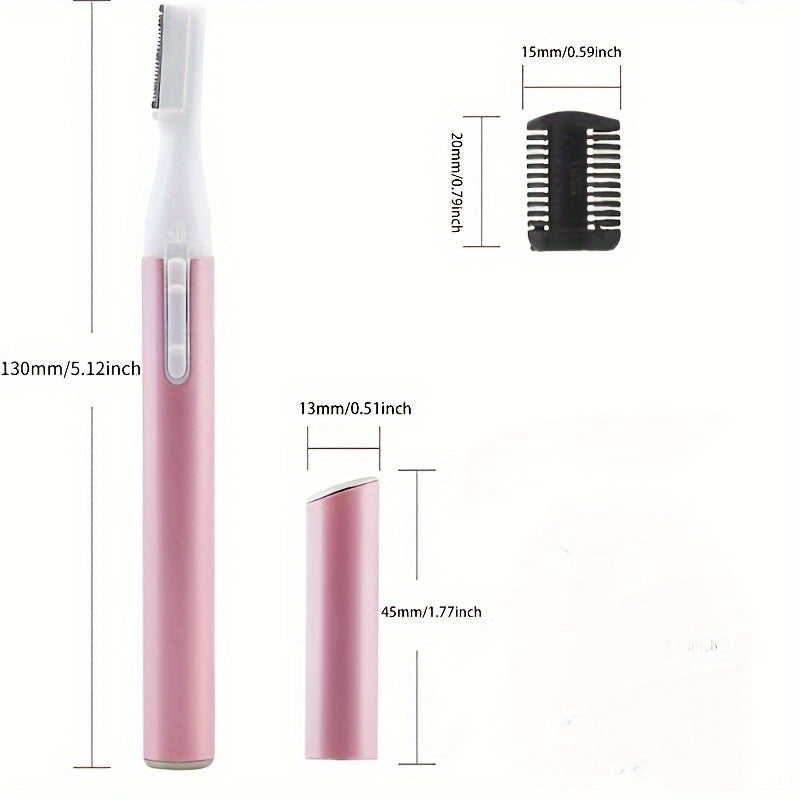 1pc CIICII Electric Facial Hair Trimmer, Personal Pen Detailer with Rinseable Blades, Cleaning Brush & Trimming Comb for Eyebrows, Neckline, Nose, Ears - Plastic, Dry Battery Powered (Batteries Not Included), Personal Care Ac