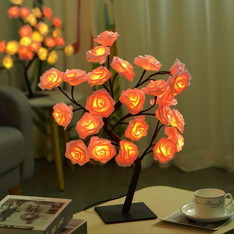 USB Powered Rose Tree Lamp, Shenzhi Tech LED Light Flower Night Light For Home Living Room Halloween Christmas Desk Decor