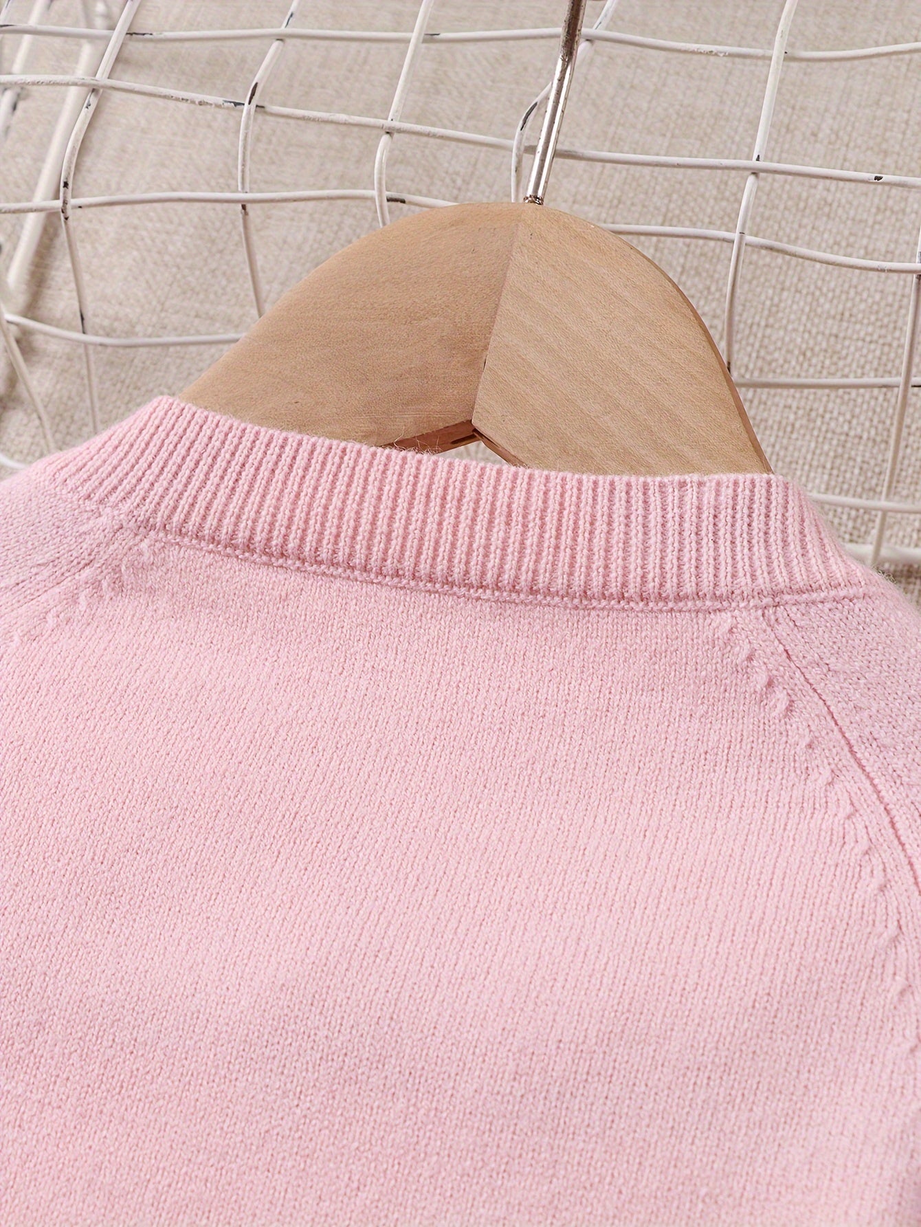 Girls' Beige Cardigan Sweater with Collar & Flower Patches - Sweet Smock Dress Style Jacket, Soft Button-Front Closure for, Parties, - Cozy Fall Winter Outerwear (Pink/Yellow/Blue/Purple) - No-Sew Applique Design
