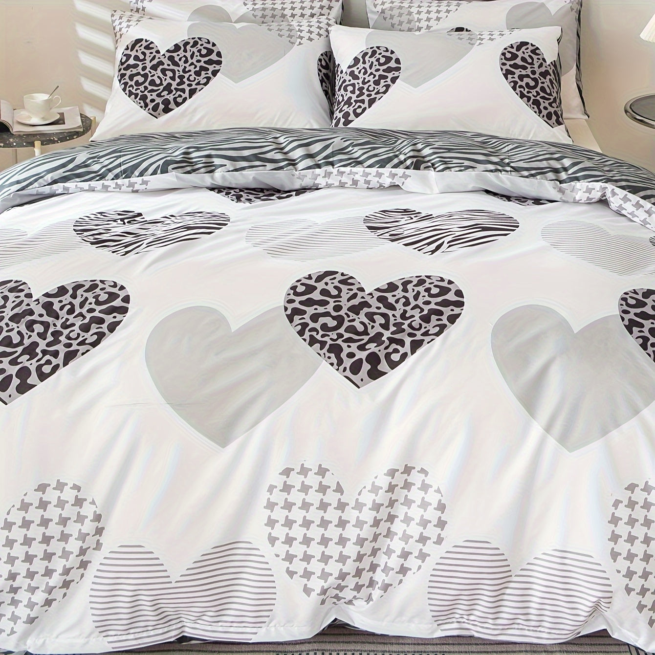3pcs Multicolor Printed Duvet Cover Set | Polyester, Zipper Closure, Machine Washable, All-season Use