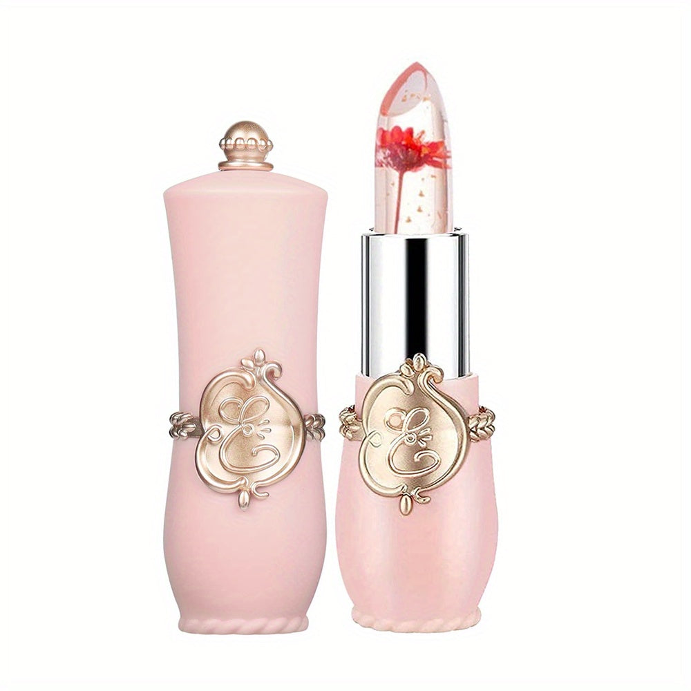 Crystal Dry Flower Jelly Lipstick, Magic Temperature Color Changing Lip Balm, Long Lasting Nourishing Moisturizing Lip Gloss Valentine's Day Gifts