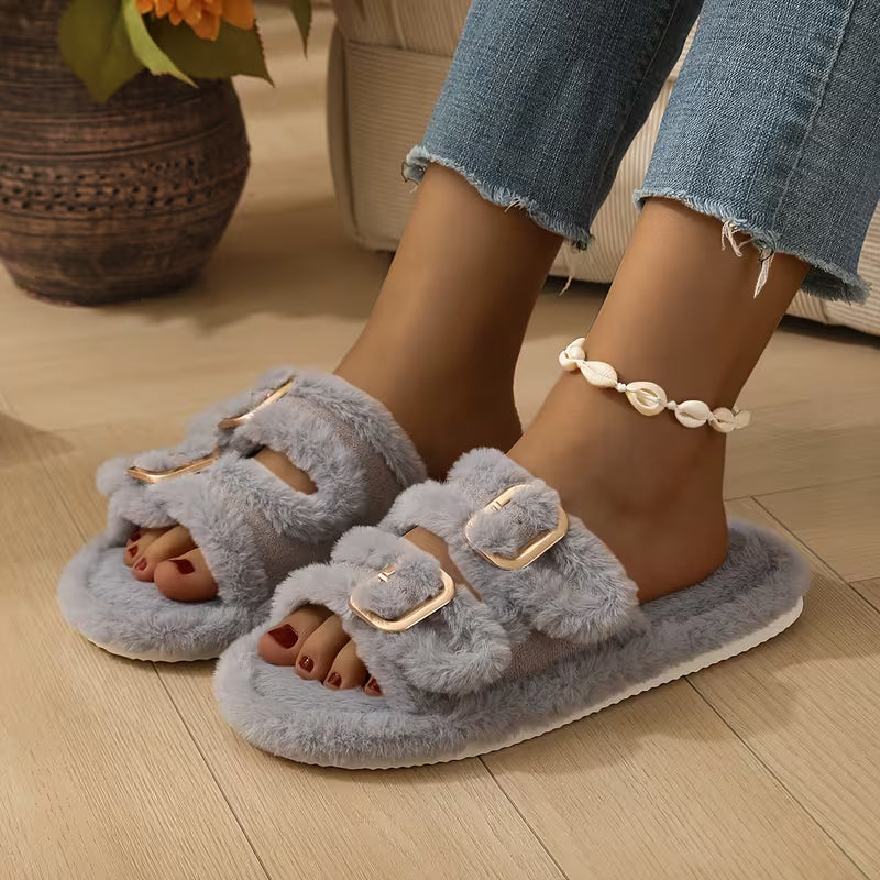Loose Indoor Open-Toe Slippers Adjustable Design Slippers