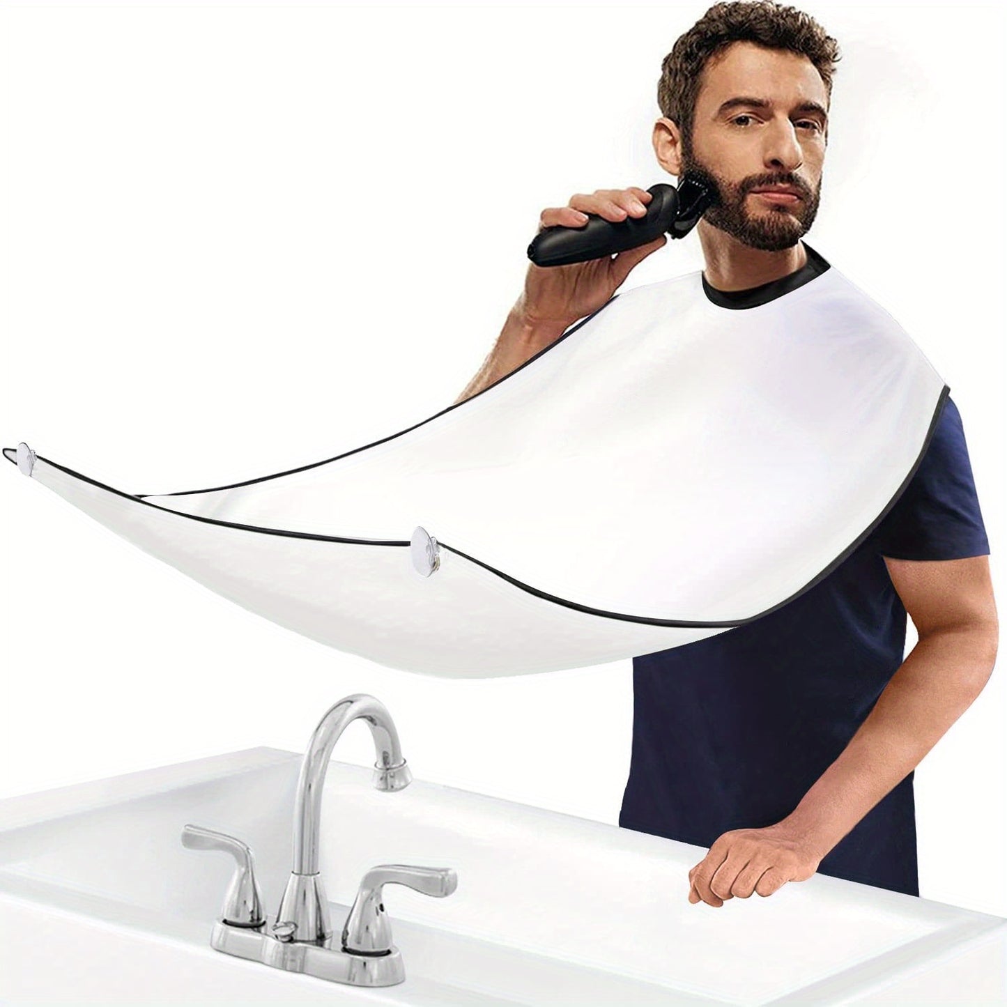 Beard Bib Apron For Men, Men's Hair Catcher For Shaving, Grooming Accessories For Dad Or Husband, 1 Size Fits All