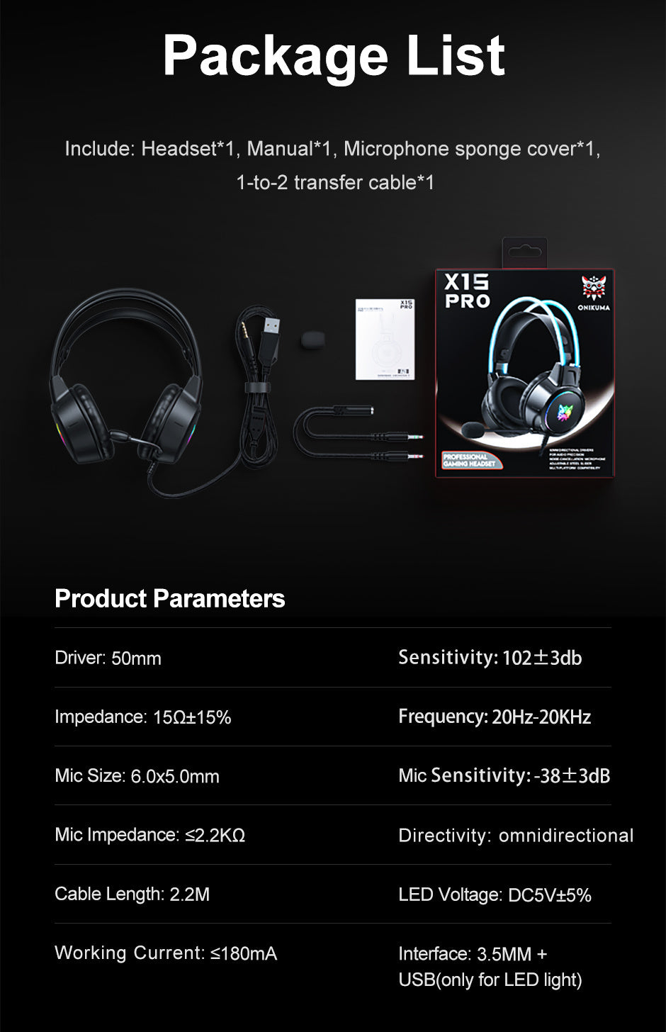 ONIKUMA Gaming Headset with Noise Canceling & Mic - - Stereo Sound, Compatible for PC/Laptop, Compatible with PSN/Xbox Live (No Direct for PS/PC), Compatible with Streaming Software, Plug & Play, Volume Control on Headset, fo