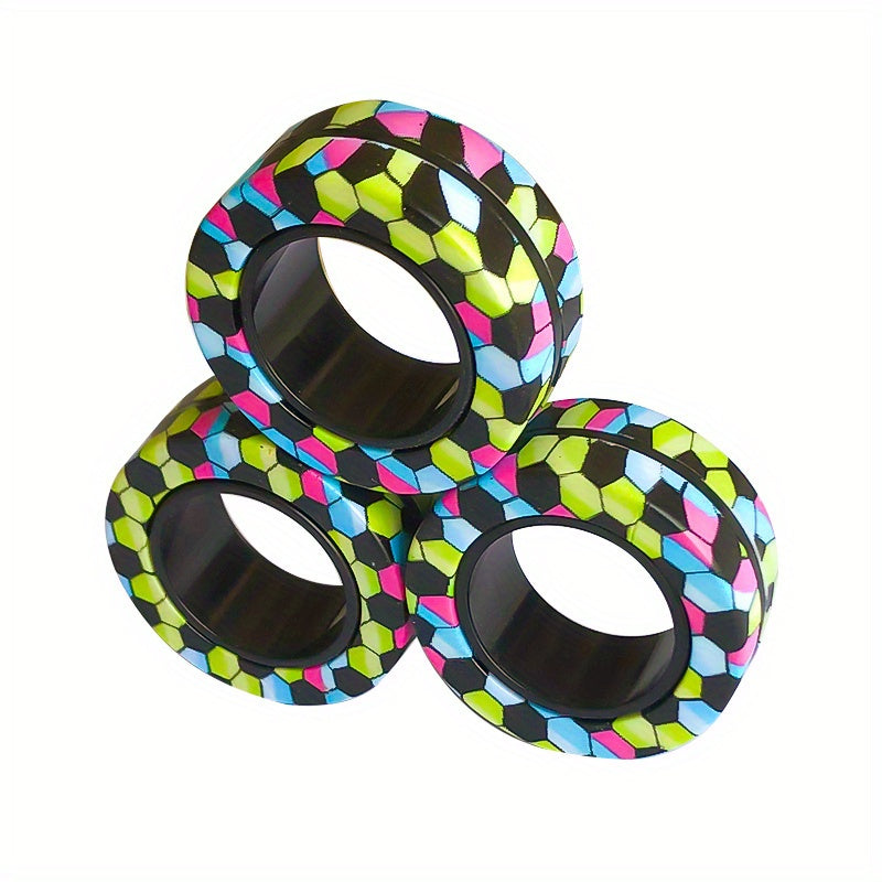 3pcs Magnetic Rings Toy Set, Adult Magnets Spinner Rings, Creative Toy
