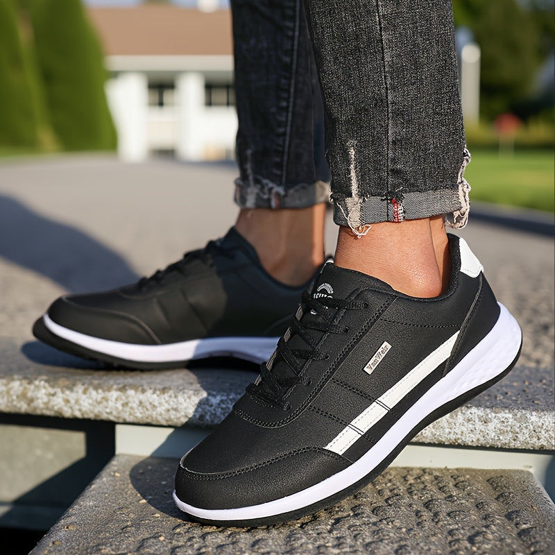 VanWeir Lightweight Men'S Shoes | Navy Blue/White, Lace-up sneakers with MD/TPR Sole, Breathable Fabric Lining for Outdoor, Hiking & Casual Wear