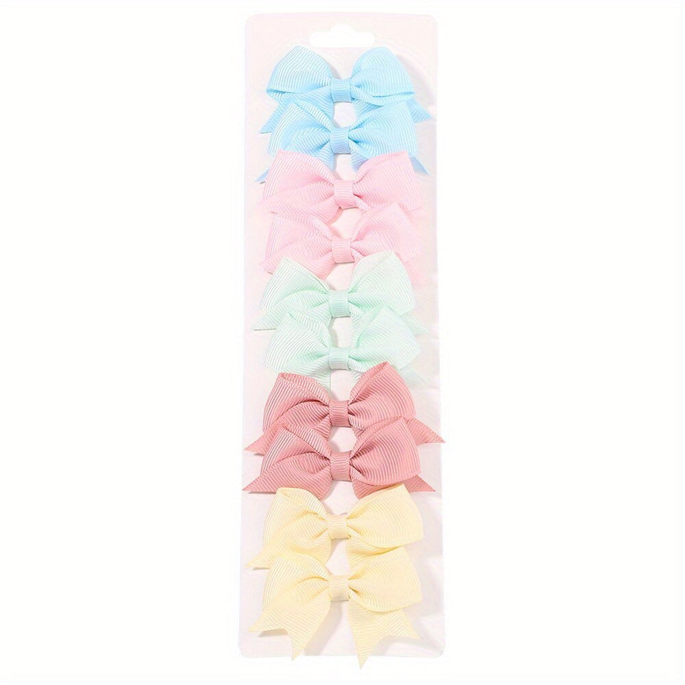 10pcs Adorable Baby Girls Bow Hair Clips - Perfect For Stylish Headwear, Ideal choice for Gifts