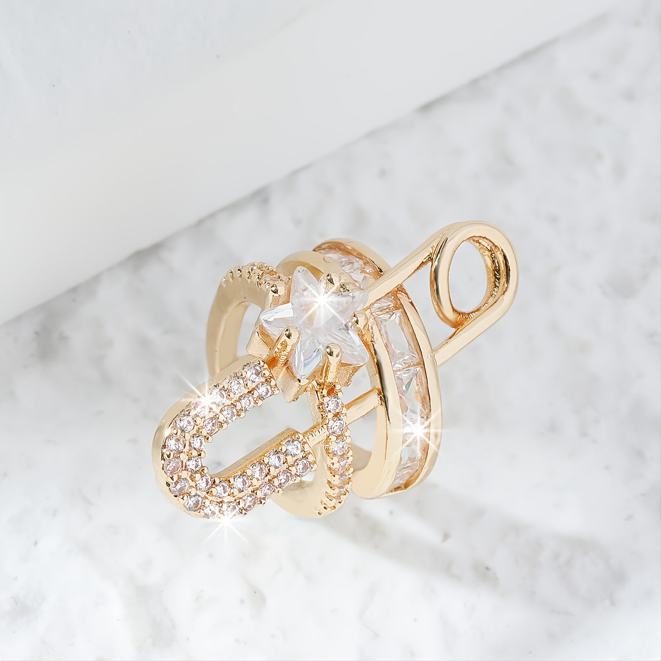 1pc of European and American Fashion Personality Synthetic Zirconia Copper Ear Bone Clip