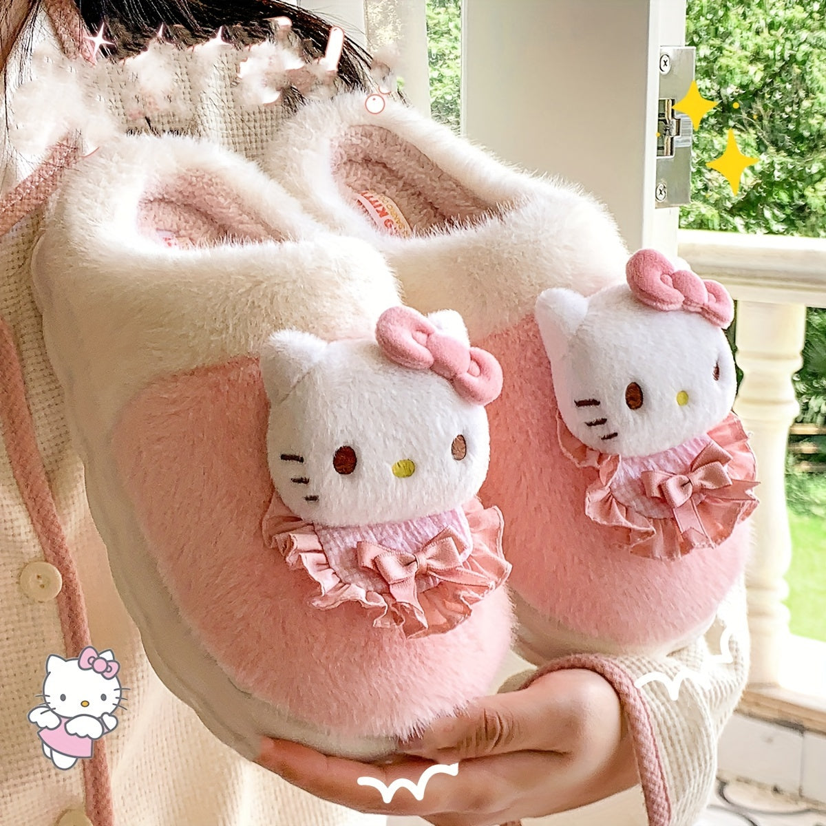 Sanrio Official Licensed  & Pochacco Women's Plush Slippers - Cute Anime Character House Shoes with Fuzzy Lining, Soft Fabric Upper & Sole, Winter Warmth for Indoor/ Use, Cozy Casual Footwear for Home & Daily Wear (/Purple/Br