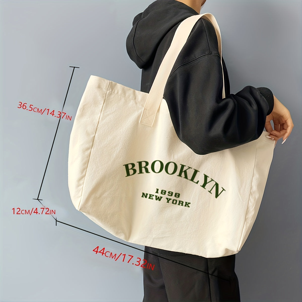 Women's Large Capacity Letter Print Tote Bag