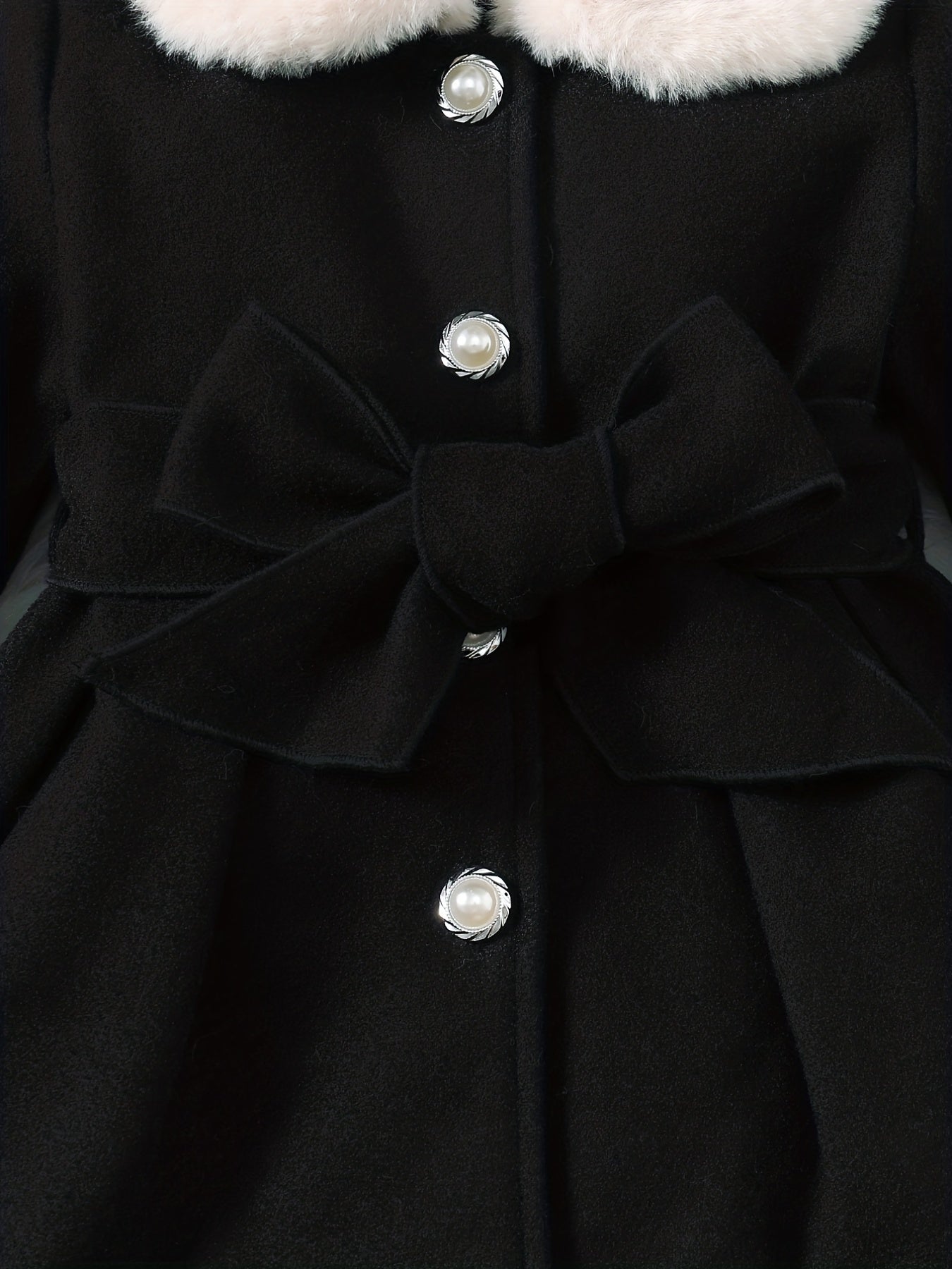 Fashionable And Versatile Coat for Baby Girls in Autumn And Winter, a Perfect Mother'S Day Gift. Adorable Plush Coat with a Bow And Collar, Designed for a Sweet Princess Look. Soft And Comfortable Outerwear to Keep Baby Warm