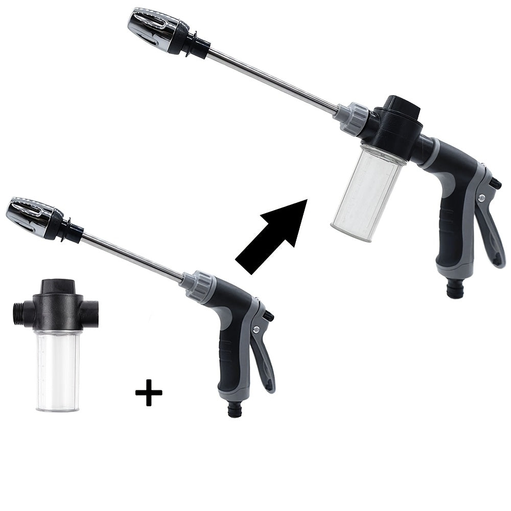 1pc High Pressure Car Washing Water Gun RV Cleaning Tool Plastic Gun Body Long Rod Nozzle Garden Hose Nozzle Garden Flower Shower Multi-Function Watering Tool Powerful Car Brush Artifact Cleaning Tool