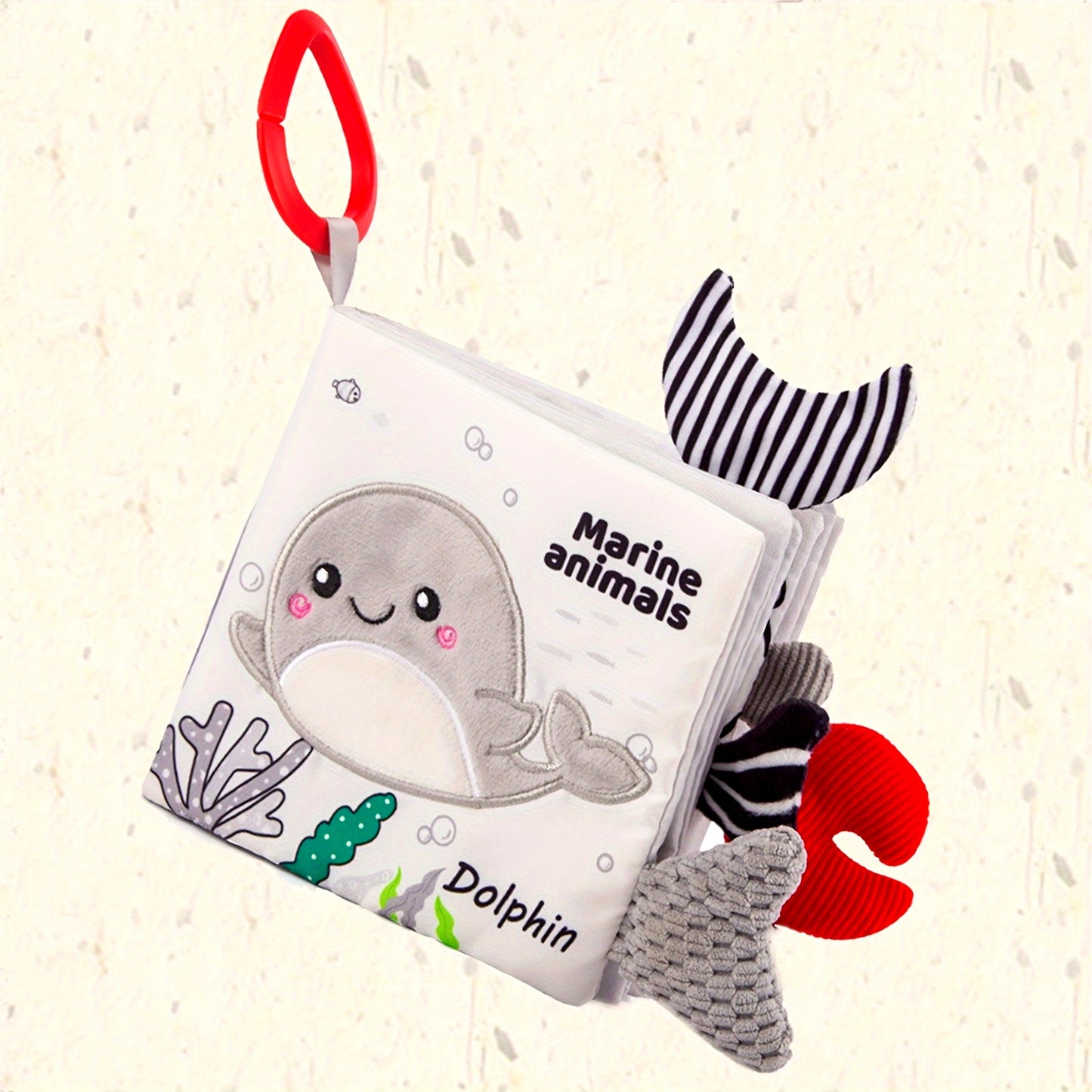 [3D Cloth Book] 3D Black and White Cloth Book | Early Education, Baby Cognitive Toys, Not Tear, Can Bite, Halloween Christmas Gifts