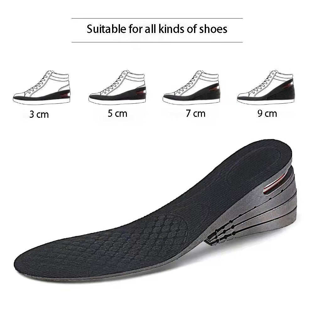 3-9cm Invisible Height Increase Insole Cushion Height Adjustable Shoe Heel Insoles Insert Taller Support Absorbant Foot Pad
