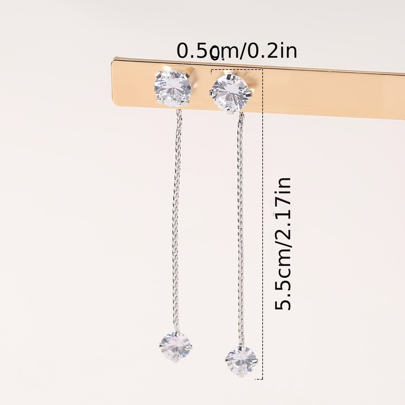 Elegant Drop Earrings Inlaid Shiny Zircon Pendant Minimalist Earrings For Women