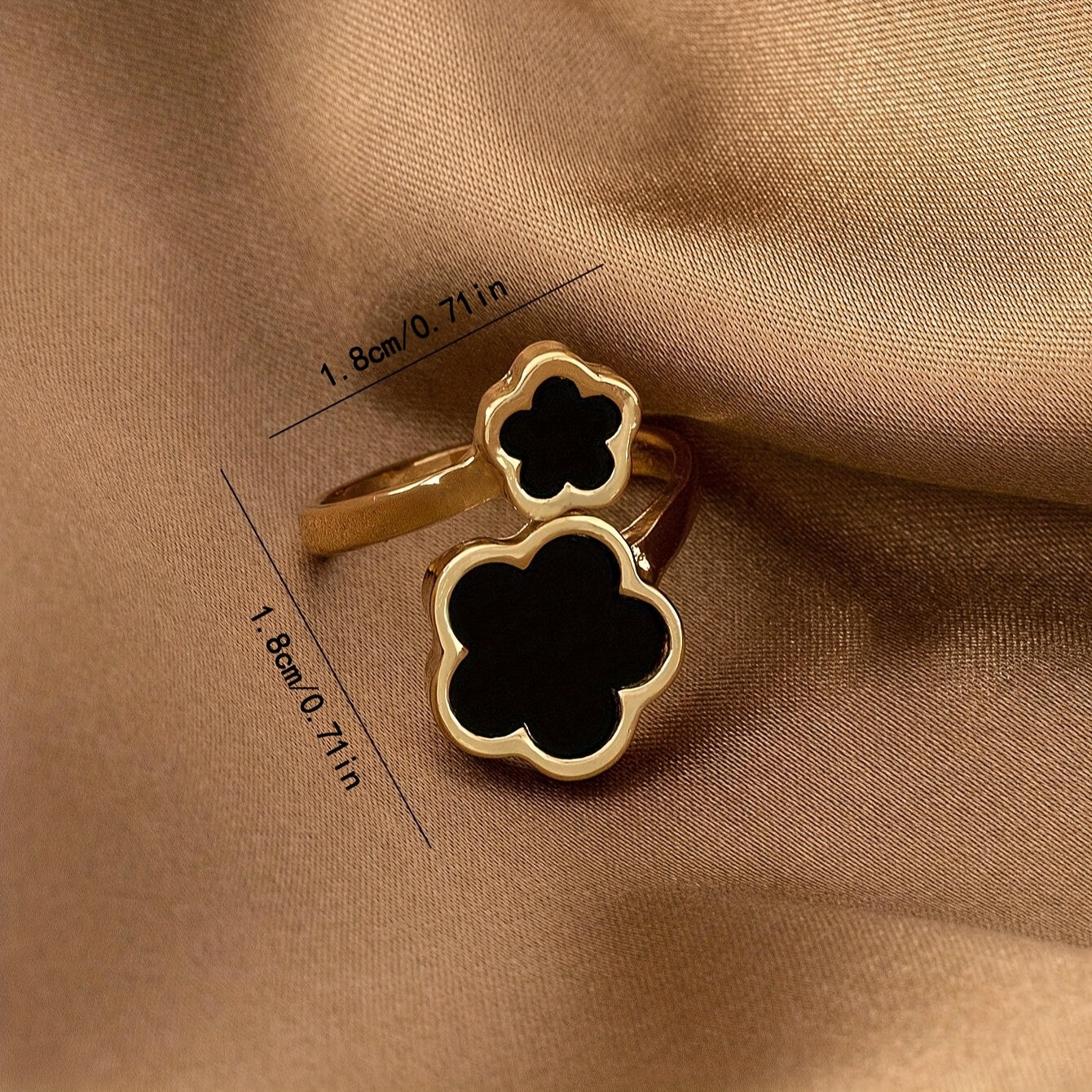 Elegant Clover Flower Open Adjustable Ring Classic Daily Wear Finger Ring Holiday Gift