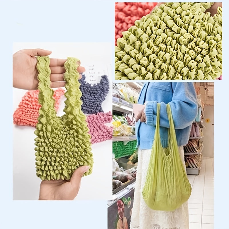 Women's Extra Large Foldable Shopping Tote Bag - Solid Color, Fabric with Polyester Lining - Hand Wash or Dry Clean | Fixed Shoulder Straps | Retractable Design