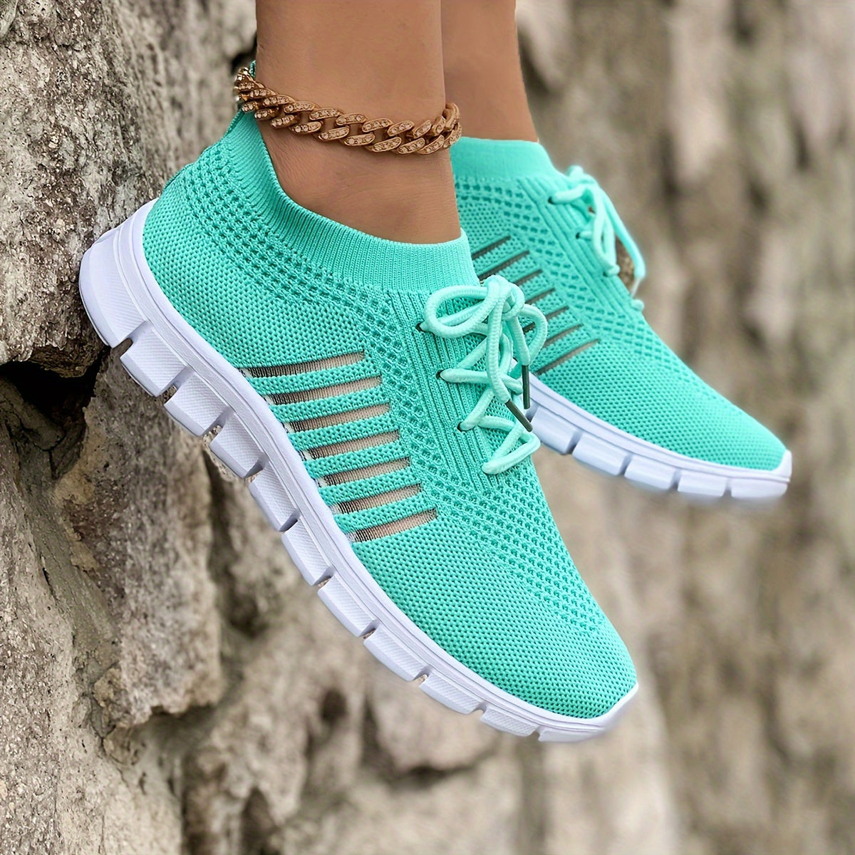 Flying Weave Casual Sneakers, Women Shoes