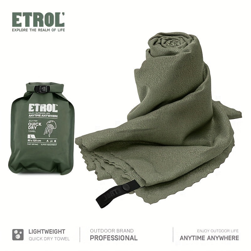 [Ultralight Quick Dry Towel] ETROL Ultralight Quick Dry Towel | Portable, Absorbent Microfiber Sports Towel for Camping, Gym, Swimming, Yoga - Lightweight, Durable, Compact Design
