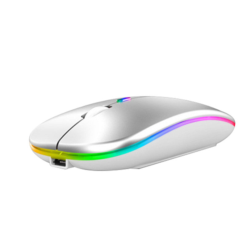 Rechargeable 2.4G Wireless Silent Office Mouse For PC Computer/laptop Windows/ios System With LED Color Light And BT5.2 Wireless Mouse.