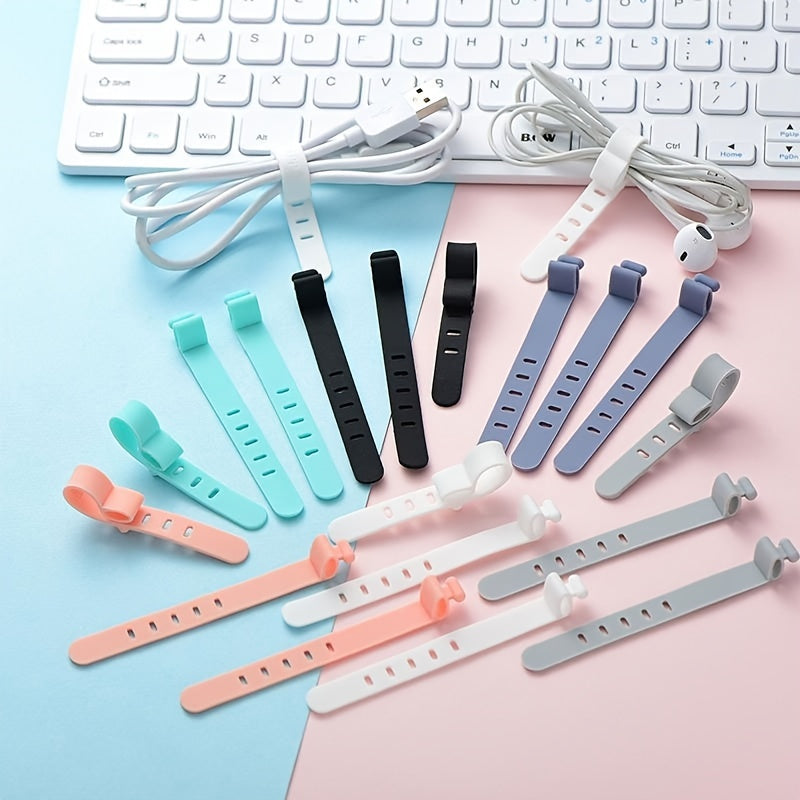 6-Pack Silicone Strap Organizer: Keep Your Earphones, Chargers & Data Cables Neatly Stored & Easily Accessible!