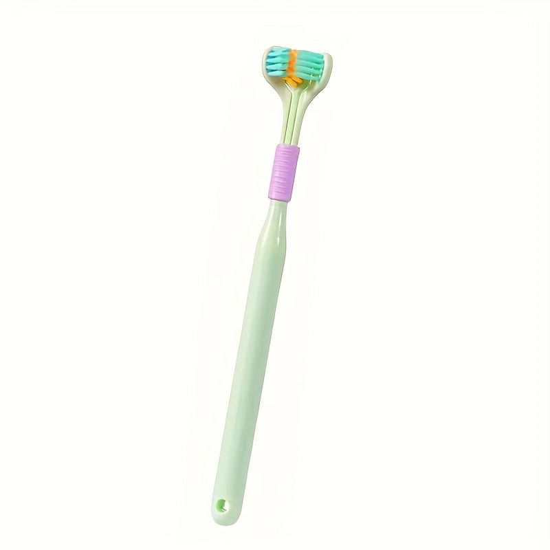 1pc Threesided Soft Bristle Toothbrush, Bristle Travel Toothbrush For Adult, Soft Bristle Toothbrush, Complete Teeth And Gum-Care Great Bristles Clean Each Tooth Soft And Gentle Toothbrush
