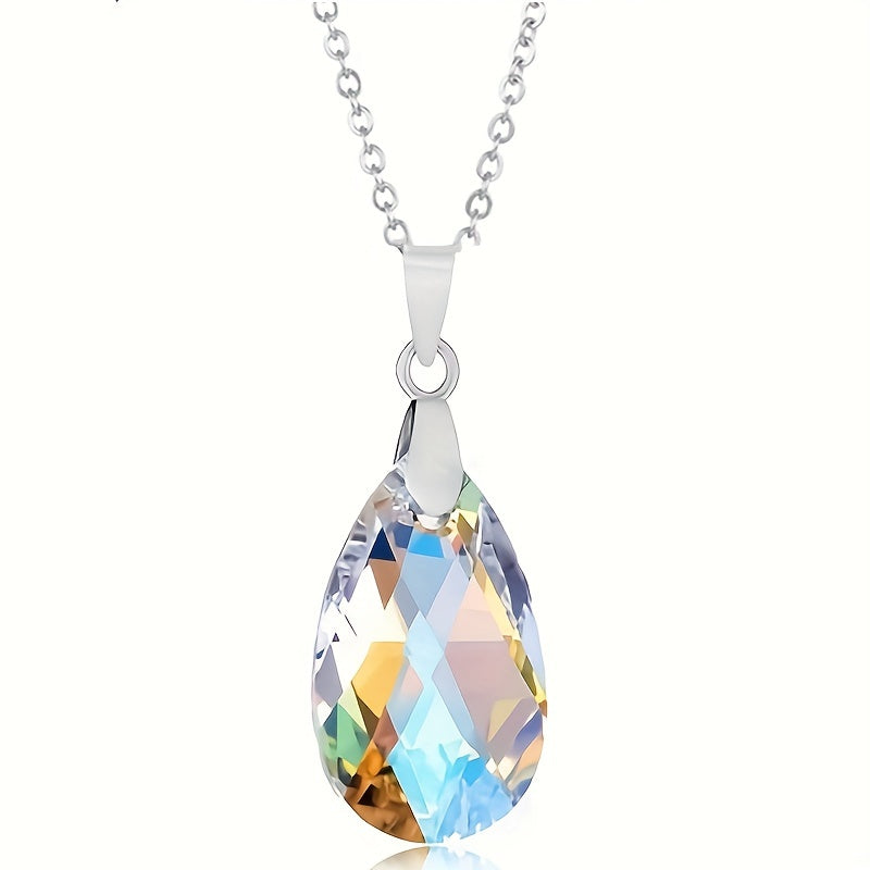 [Fashionable Jewelry] Fashionable Jewelry Set | Colorful Crystal Drop Earrings And a Pendant Necklace