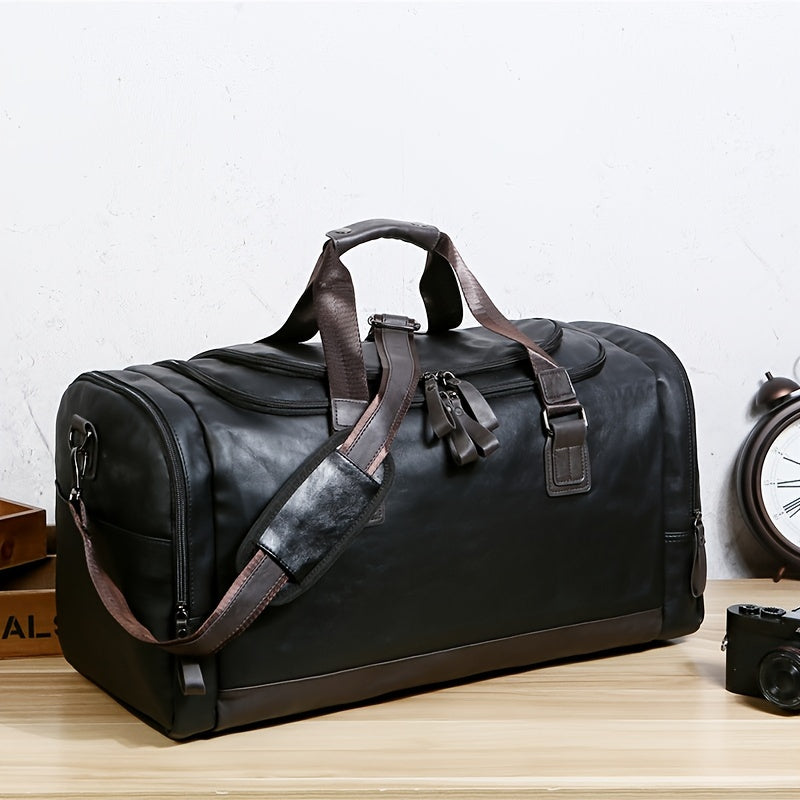 [Casual Travel Duffel] Large Casual Men's Travel Duffel Bag - Adjustable Strap, Multi-Compartment, Carry-On Luggage, Weekend Tote