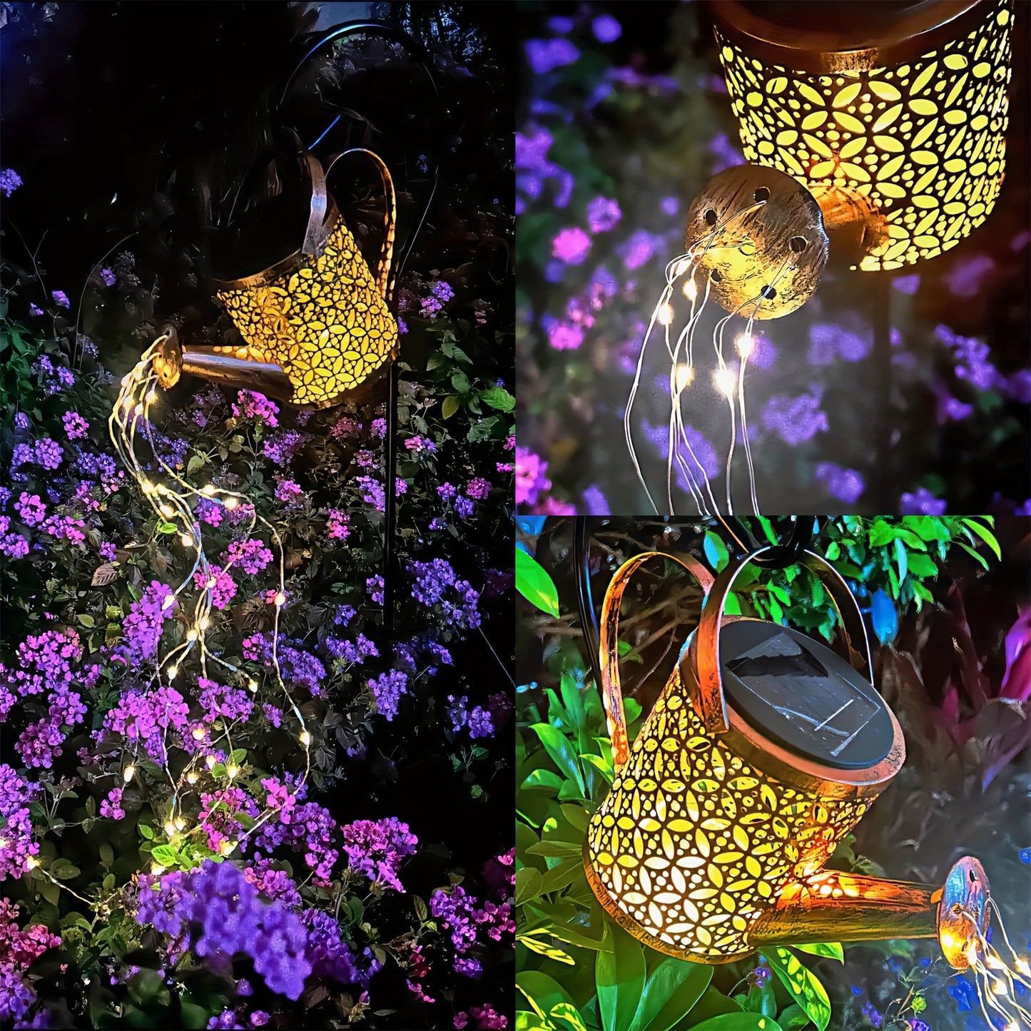 1pc Solar-Powered Watering Can Lantern - Durable Metal, Waterproof Outdoor Decor - Romantic Ambient Light for Gardens, Patios, Yards, Pathways, Perfect Mothers Day & Holiday Gift