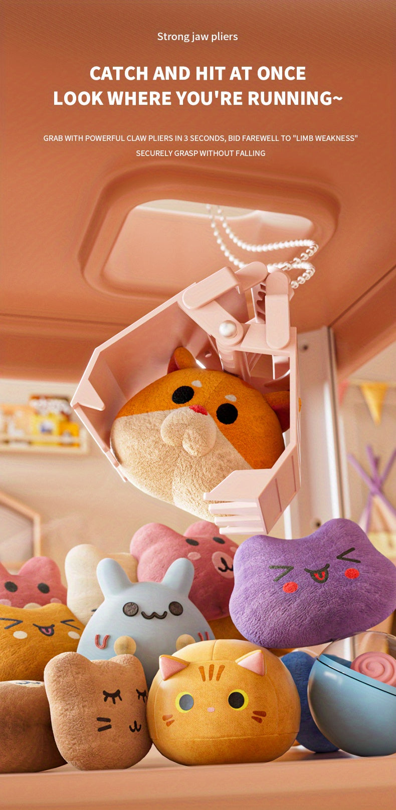 Claw Machine Toy, Party Clip Doll Gashapon Machine, Home Light And Music Two Power Supply Modes, Birthday Gift For Boys And Girls, Christmas Gift, Send 10 Dolls, 10 Capsule Eggs, Power Supply Line