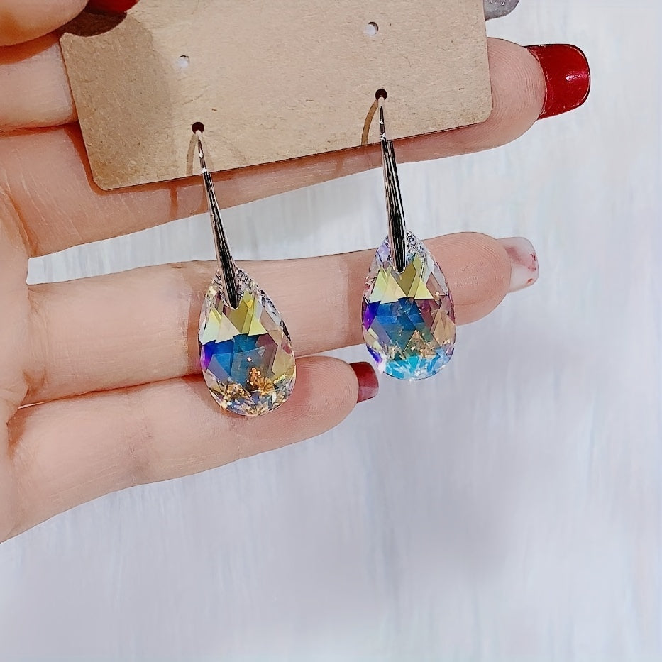 [Fashionable Jewelry] Fashionable Jewelry Set | Colorful Crystal Drop Earrings And a Pendant Necklace