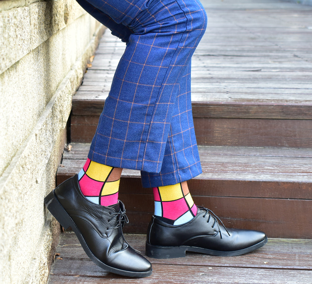 5-Pair Unisex Cool Colorful Novelty Fun Casual Couple Socks, Fun Accessories, Matching Socks, Playful Pattern, Quirky Style, Socks, Comfortable Fit, Fashion Socks, Stylish Footwear, Young Adults, Couples Gift