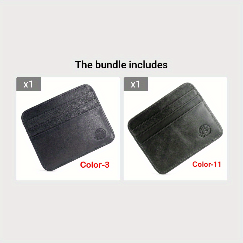 Minimalist Credit Card Holder Anti-theft Leather Wallet, Slim Front Pocket Wallet Christmas Gift