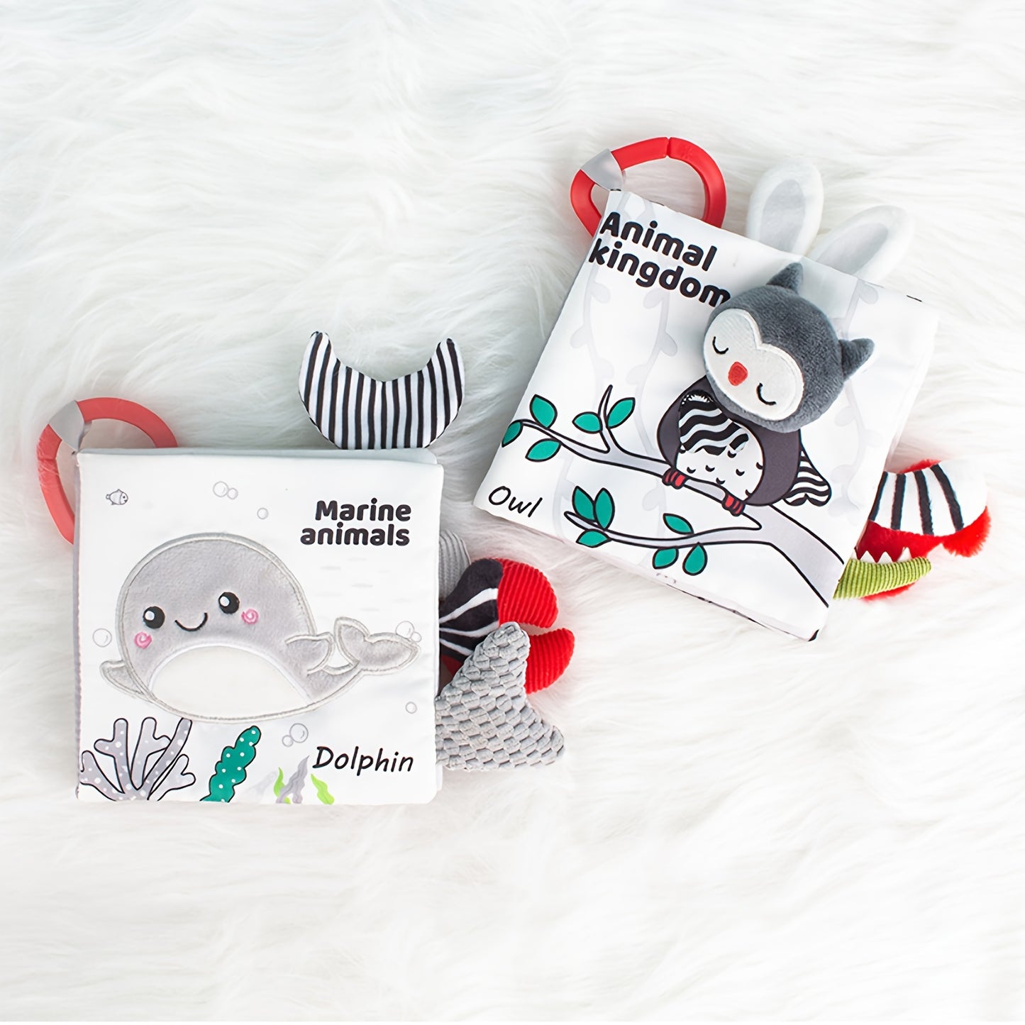 [3D Cloth Book] 3D Black and White Cloth Book | Early Education, Baby Cognitive Toys, Not Tear, Can Bite, Halloween Christmas Gifts