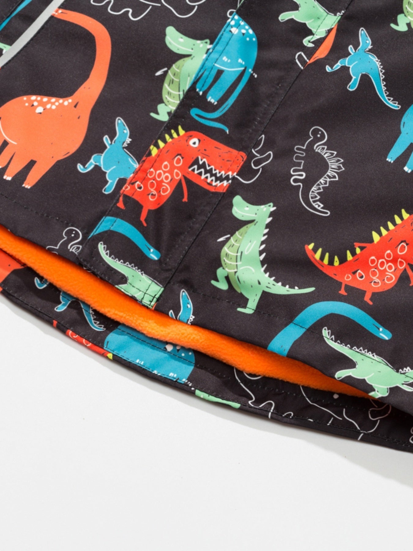 Boys' Dinosaur Jacket with Removable Hood & Windproof Fleece Lining - Lightweight Casual Zip-Up for Running, All-Season Playful Animal Print Coat, Dinosaur Clothes, Running Gear, Playful Design, Functional Zipper