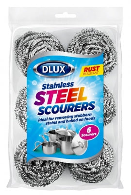 6pk Starwash Stainless-Steel Scourers 18gm