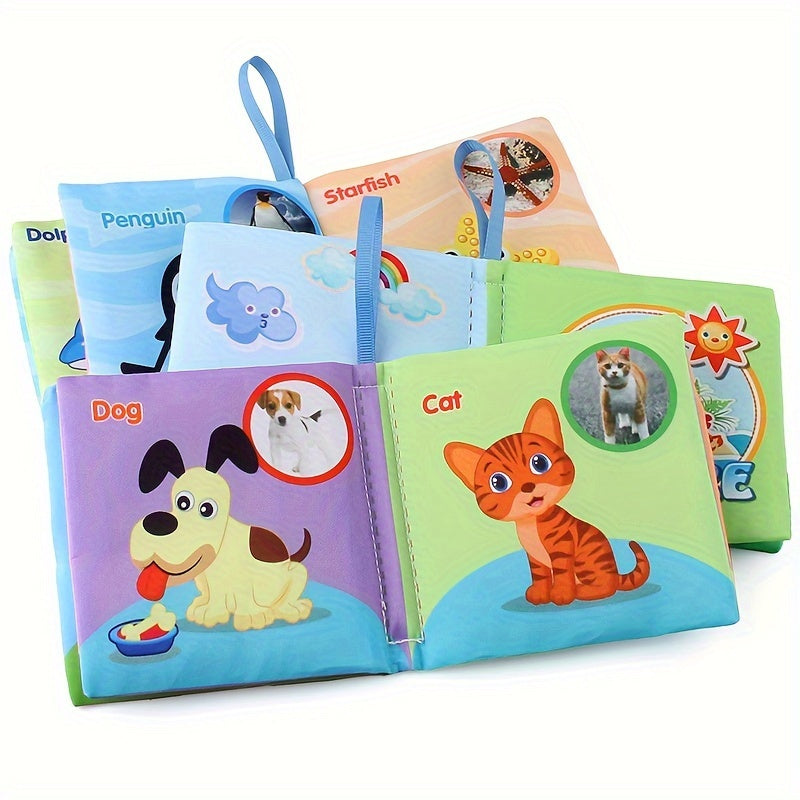 8 & 5 & 3 Soft Cloth Baby Book Sets Cognitive Cloth Books Fruit Animal Educational Toys, Early Education Cloth Books Are Tear-Resistant And Washable Cloth Books with Vivid Fruit, Animal And Ocean Themes Promote Early Learning