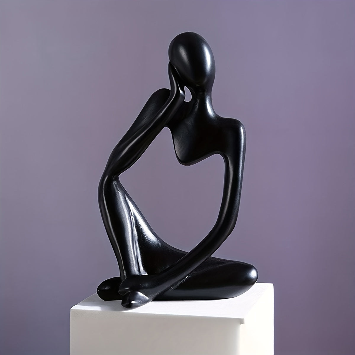 1pc Resin Character Figurines, Thinker People Abstract Ornament, Sculpture For Home Office Bookshelf Desk Decor