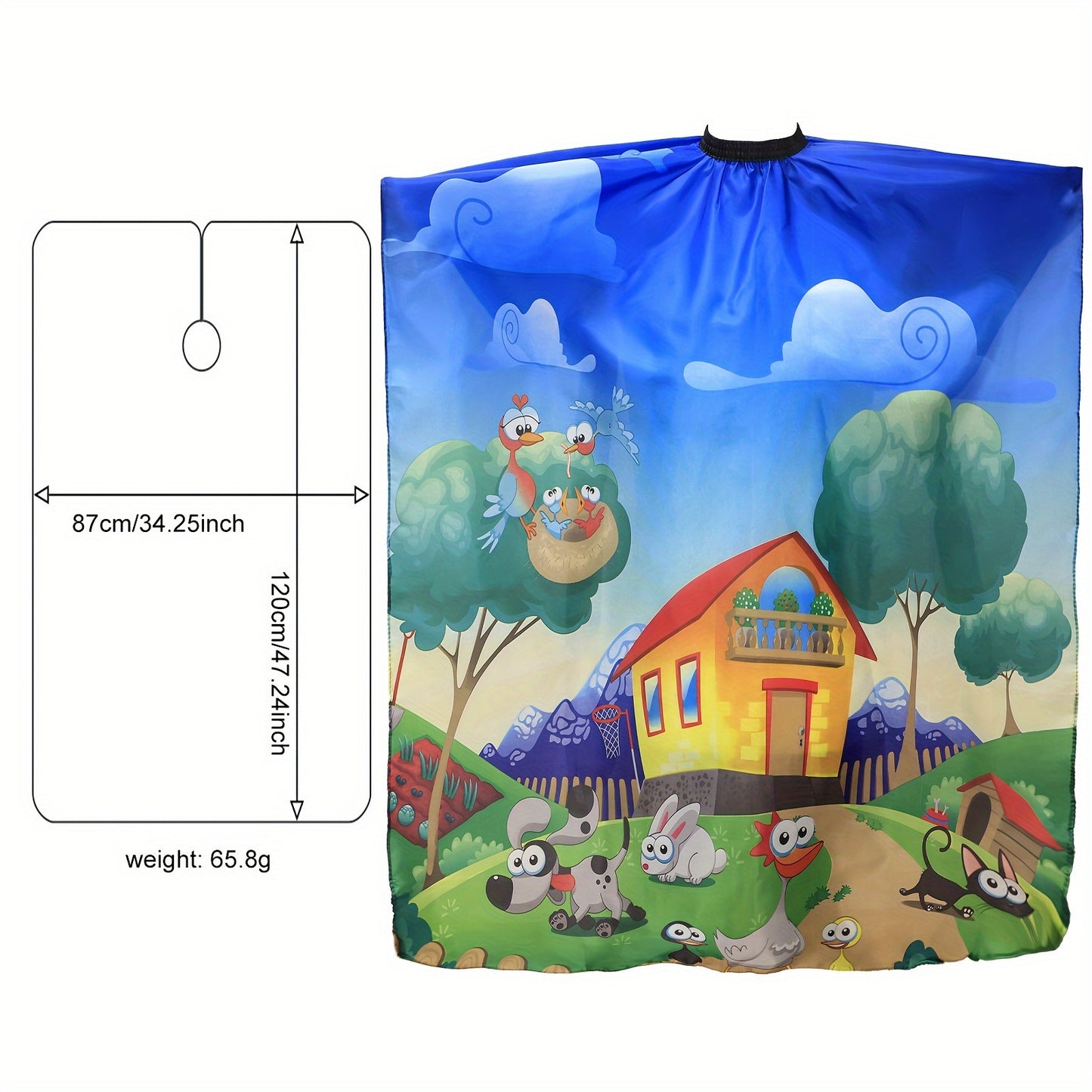 Cartoon Pattern Hair Cutting Cape Professional Salon Hair Cutting Cape With Adjustable Closure Barber Cape
