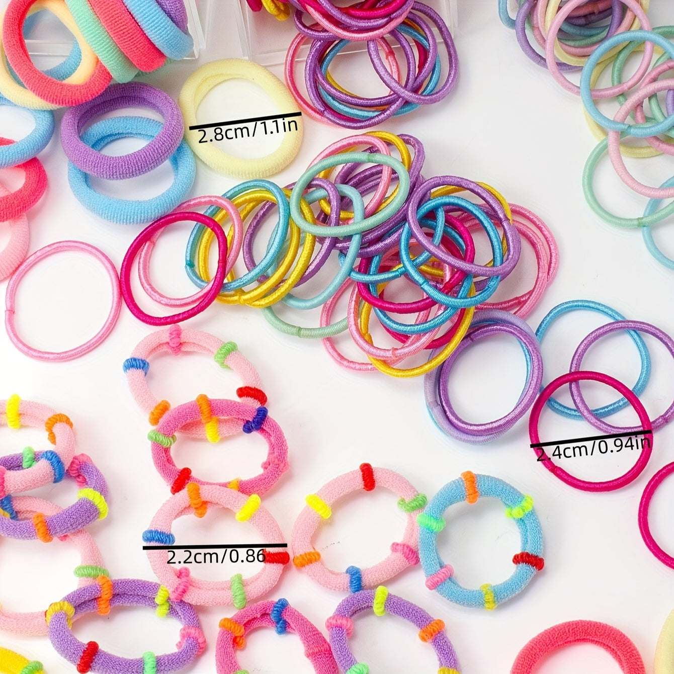 914/879/869/864/280pcs/set Kawaii Colorful Cartoon Hair Accessories Set, includes cartoon hair clips, claw clips, BB clips, rhinestone flower clips, various hair ties, scrunchies, and headbands - essential for daily cute styl