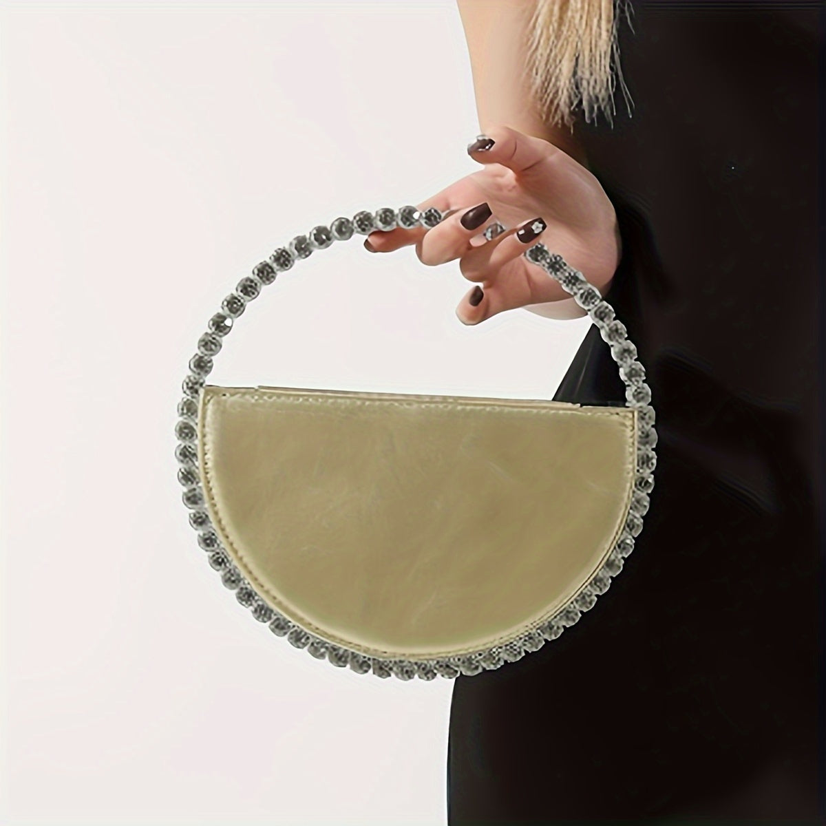 Flower Rhinestone Evening Purse, Luxury Hollow Out Clutch Bag, Women Handbag For Wedding Prom Cocktail Party