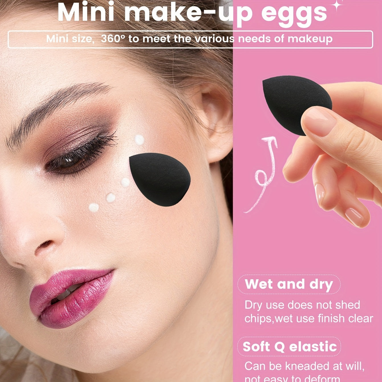 The 46pcs Makeup Tool Set Includes: 1 Waterproof Multifunctional Zipper Toiletry And Makeup Bag + 25 Makeup Brushes + 8 Beauty Sponges + 8 Makeup Puffs + 1 Headband + 2 Wristbands + 1 Makeup Brush Cleaning Tool.
