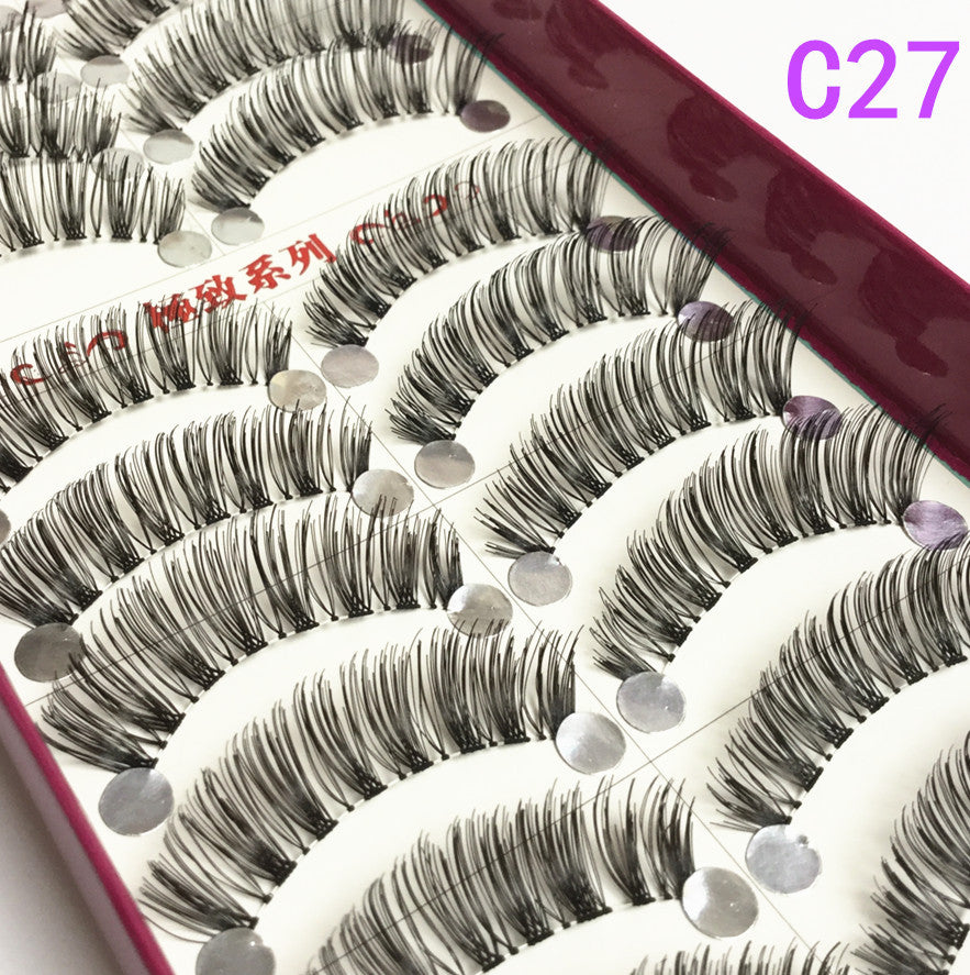 10 Pairs Hand-Made Black False Eyelashes C27