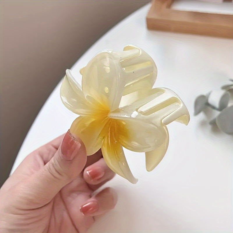 Elegant Colorful Flower Shaped Hair Claw Clip Trendy Non Slip Hair Grab Clip For Women And daily use Wear