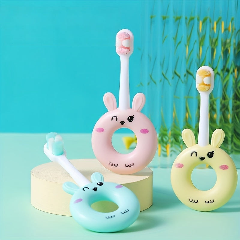 [Soft Silicone Toothbrush] Super Soft Silicone Baby Toothbrush For Toddlers 0-3 Years | Cute Cartoon Design, Gentle Cleaning For Sensitive Teeth